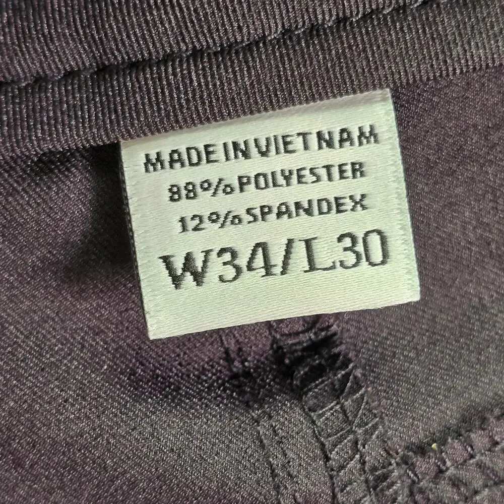Footjoy Golf Pants Mens 34x30 Black Performance Stretch 5 Pocket Casual Athletic